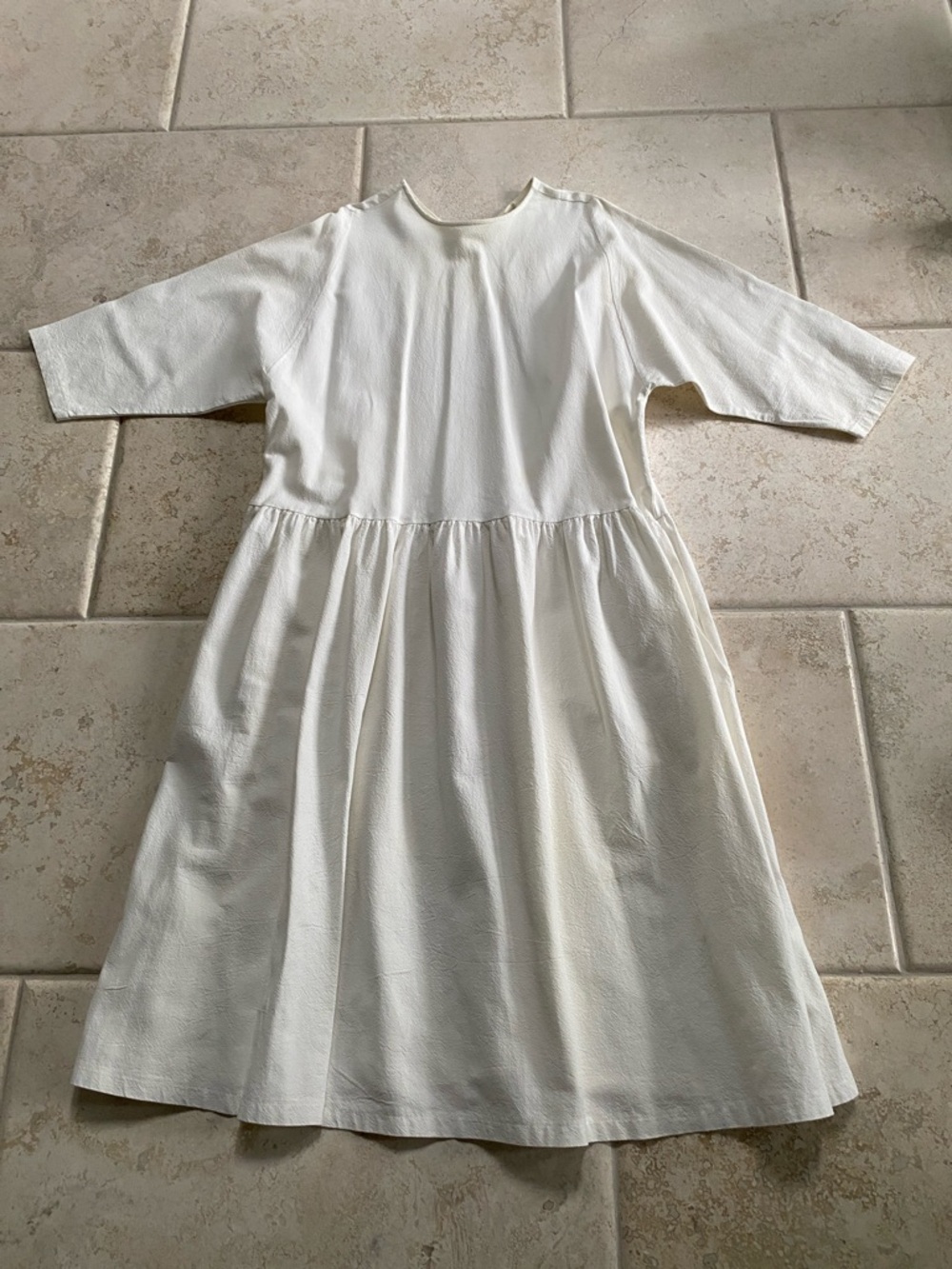 April Meets October Off White/Ecru Midi Dress Drop Waist Size Large